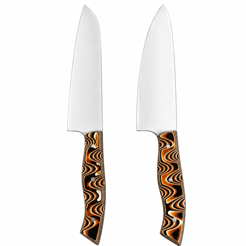 4116 Çelik Santoku Guyuto Şef Bıçak Seti Profesyonel Werzalit Saplı
